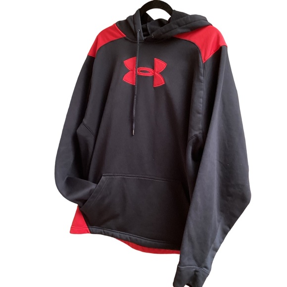 Under Amour red/black hooded sweatshirt, size XL - Picture 2 of 6